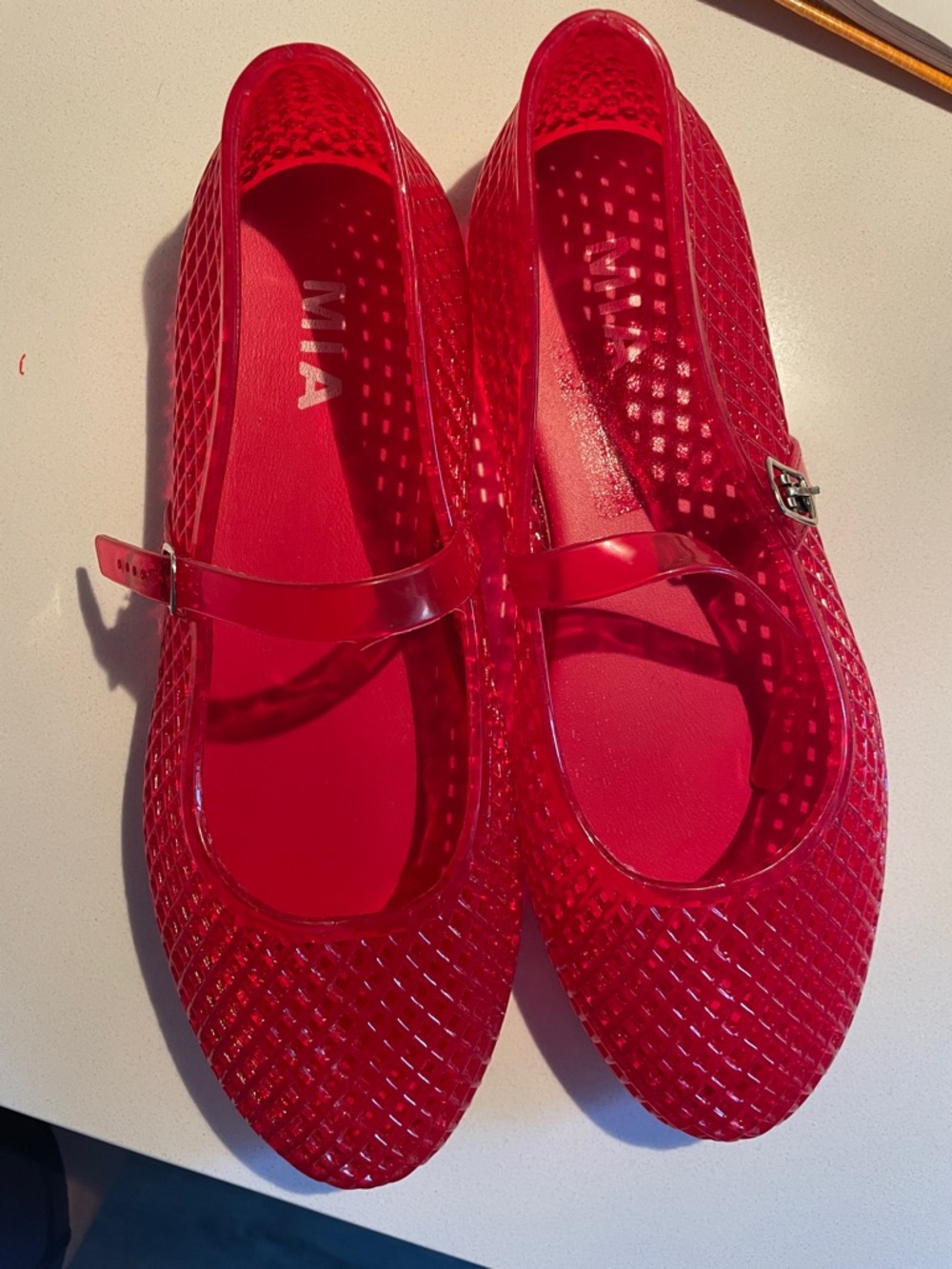 MIA Red Jelly Mary Jane Shoes